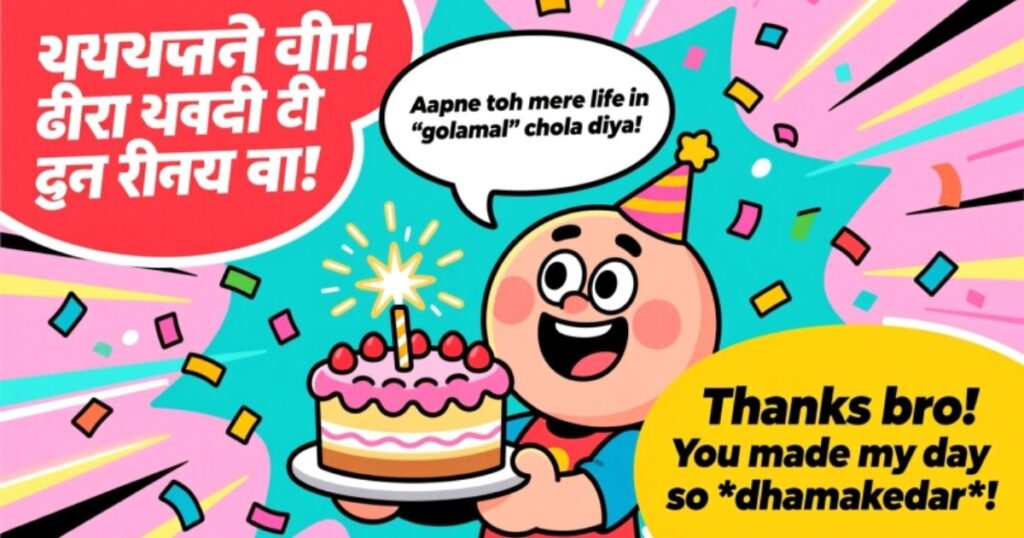 Funny Birthday Thank You Responses in Hindi & Hinglish