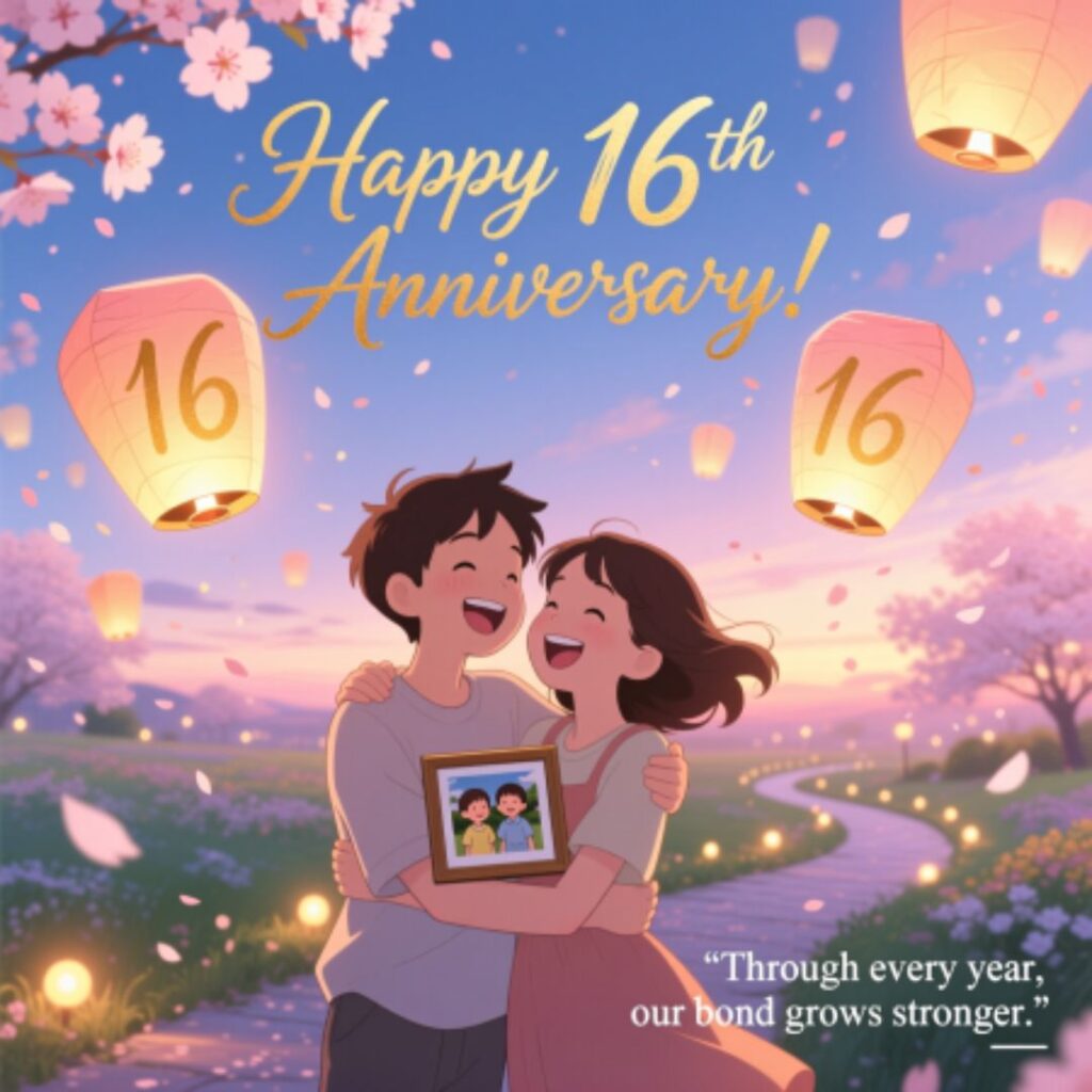 Happy 16th Anniversary Wishes for Friends