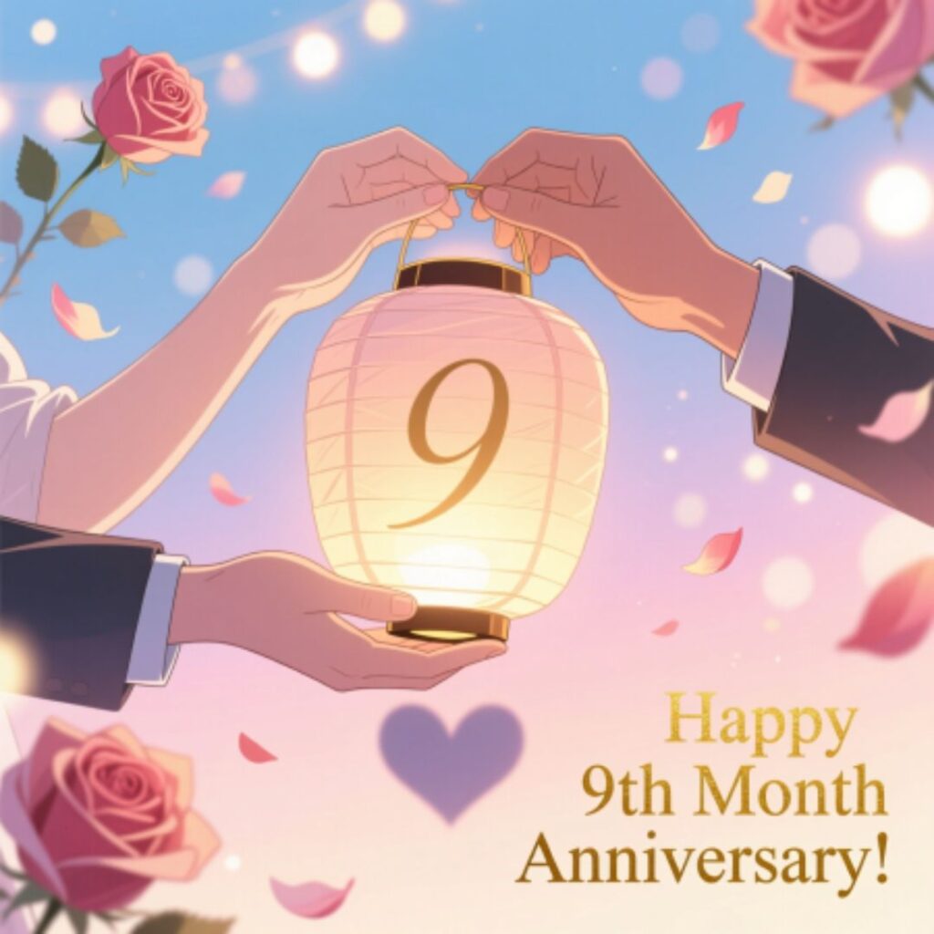Happy Ninth Month Anniversary Wishes for Social Media