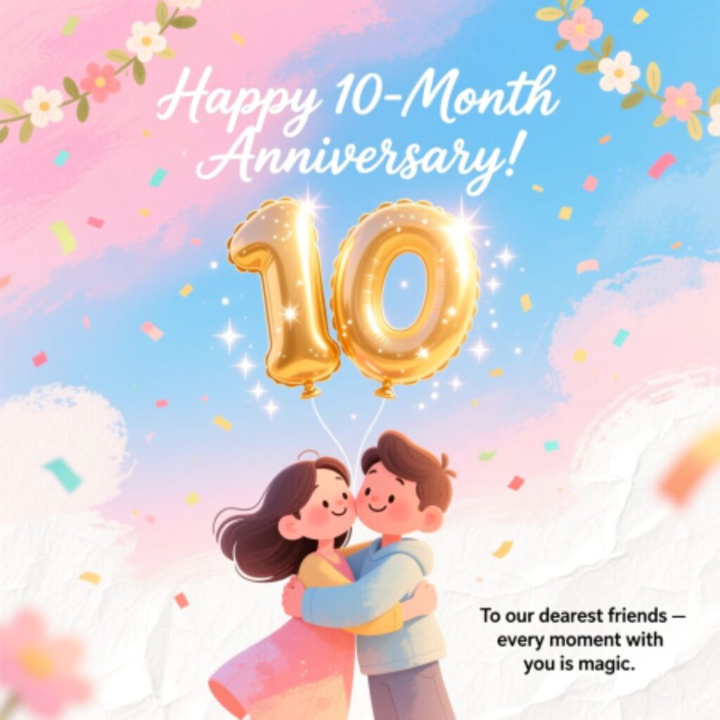 Happy Ten Month Anniversary Wishes for Friends