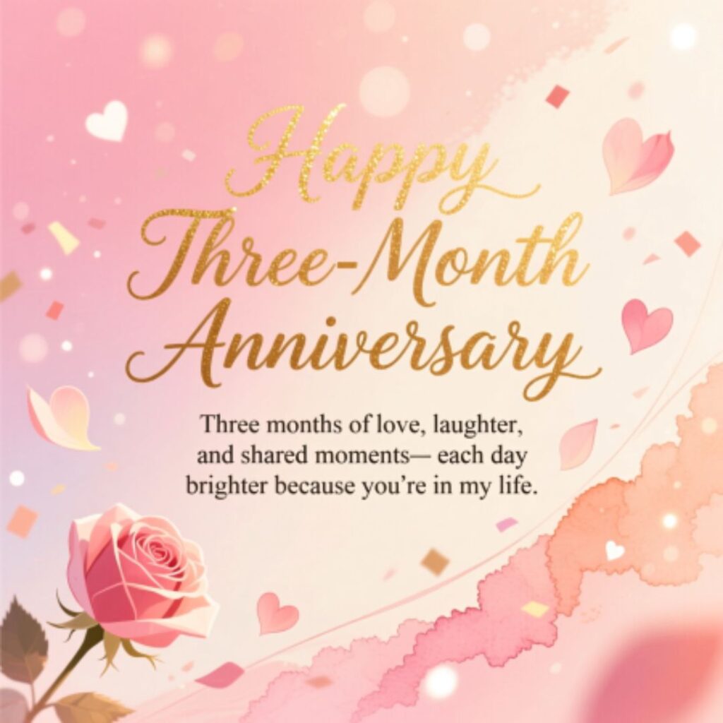 Happy Three-Month Anniversary Paragraph
