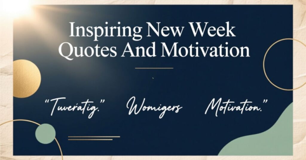 Inspiring New Week Quotes And Motivation
