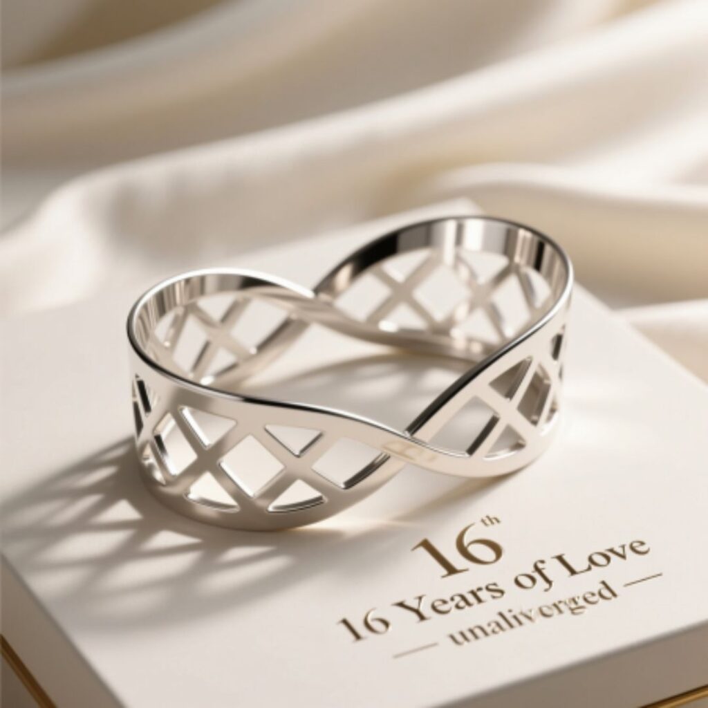 Modern Happy 16th Anniversary Gift: Silver Holloware
