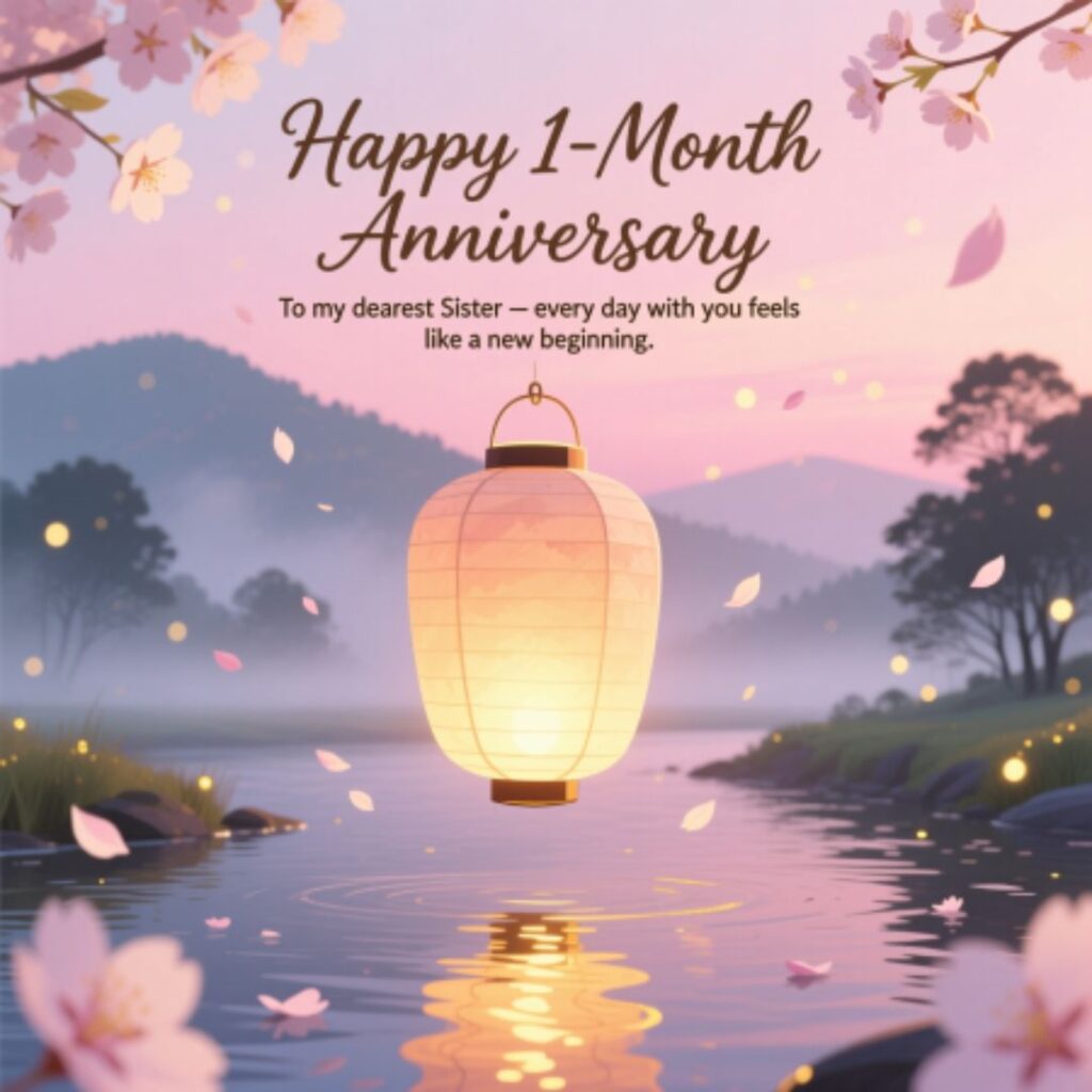 One month anniversary wishes for Sister