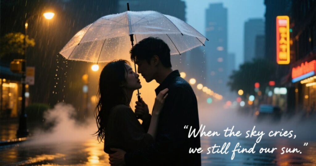 Romantic Monsoon Captions for Couples