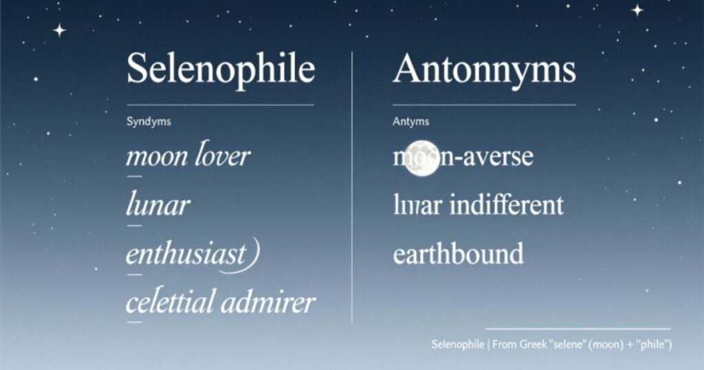 Selenophile Synonyms and Antonyms
