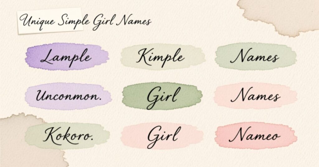 Unique Simple Girl Names