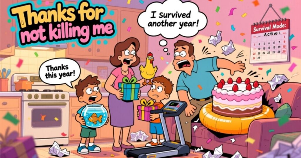 Witty Birthday Thank You Messages for Family with a Comedic Twist